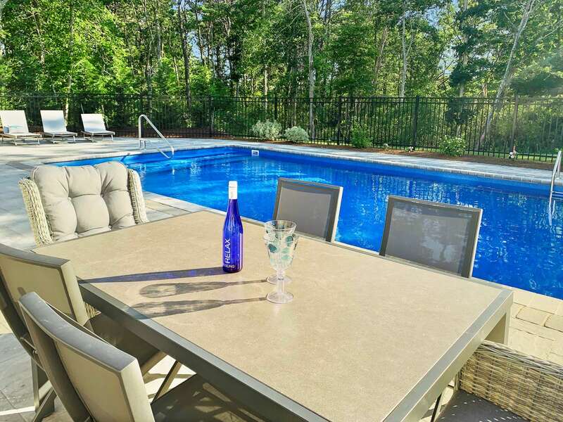 Relaxing in the pool at -31 Pine Rd West Dennis- Cape Cod- New England Vacation Rentals