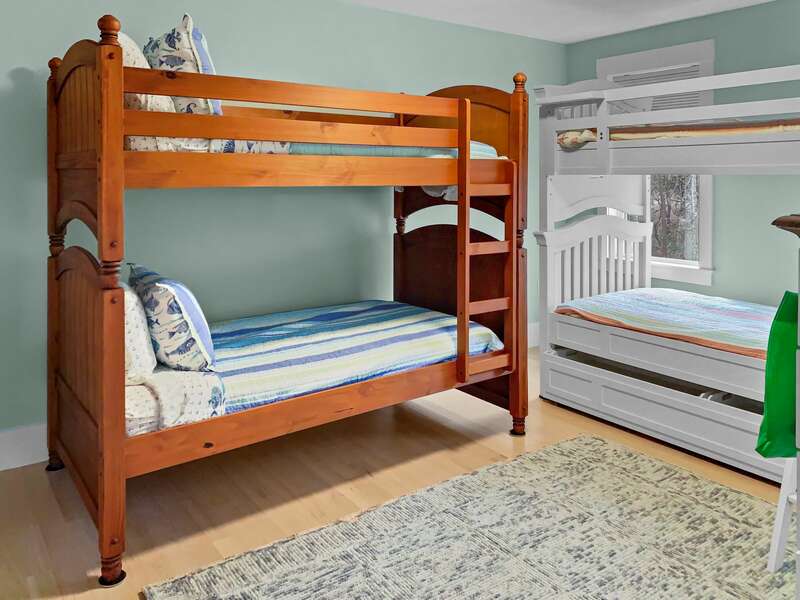 Bedroom #2 Bunk Room with 2 sets of bunk beds-31 Pine Rd West Dennis- Cape Cod- New England Vacation Rentals