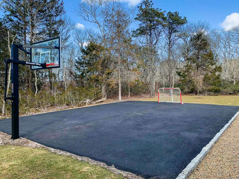 Practice your hoops at the outdoor basket ball court-31 Pine Rd West Dennis- Cape Cod- New England Vacation Rentals