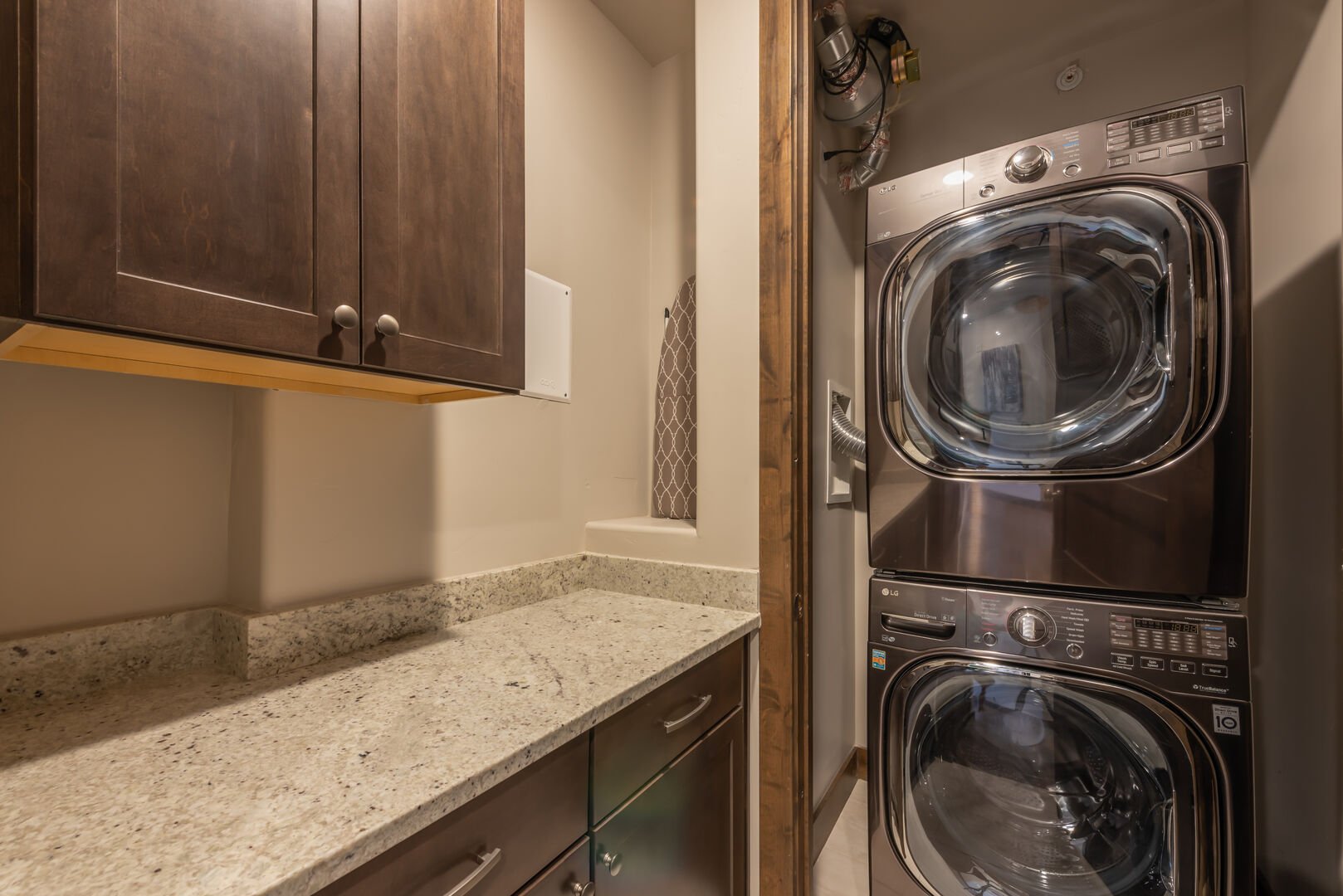 Convenient in-unit laundry is provided