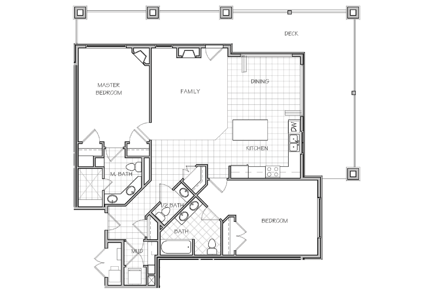 Floor plan -- Freemont Grand (superior to Freemont) with the largest 2 bedroom square footage in the building