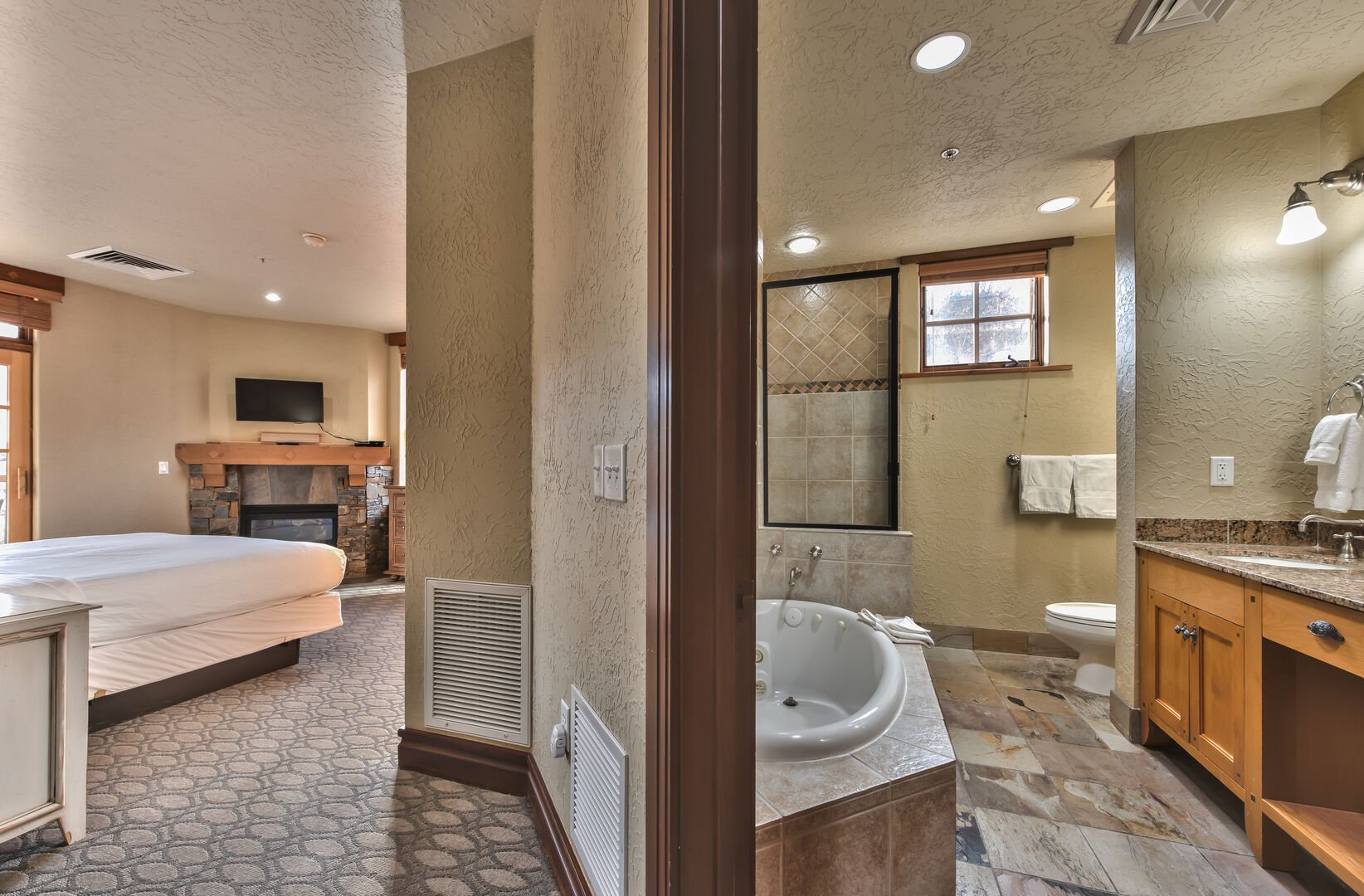 Master suite with king and full bath