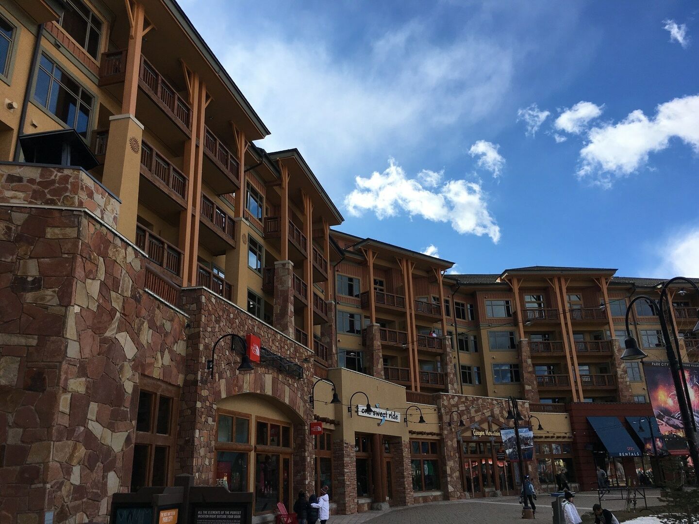 Resort ski school, ski rentals and ski shop are all within the property (just downstairs)
