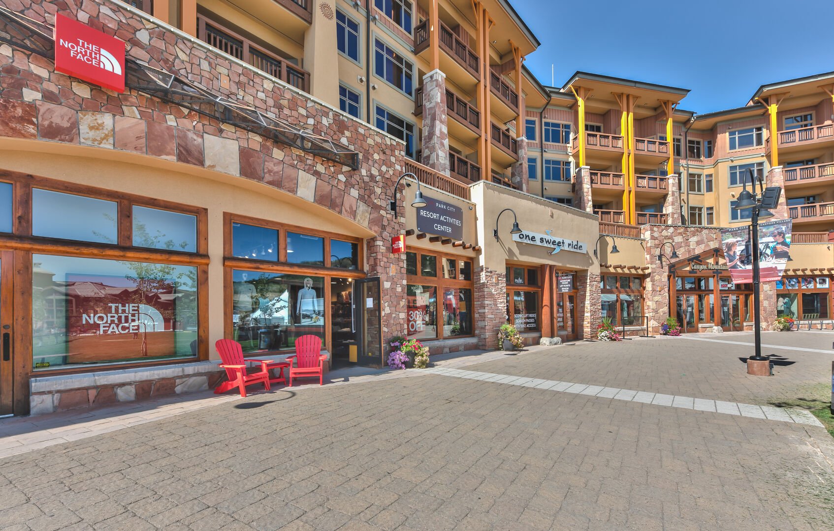 Shopping, resort ski school, ski rentals and ski shop are all within the building