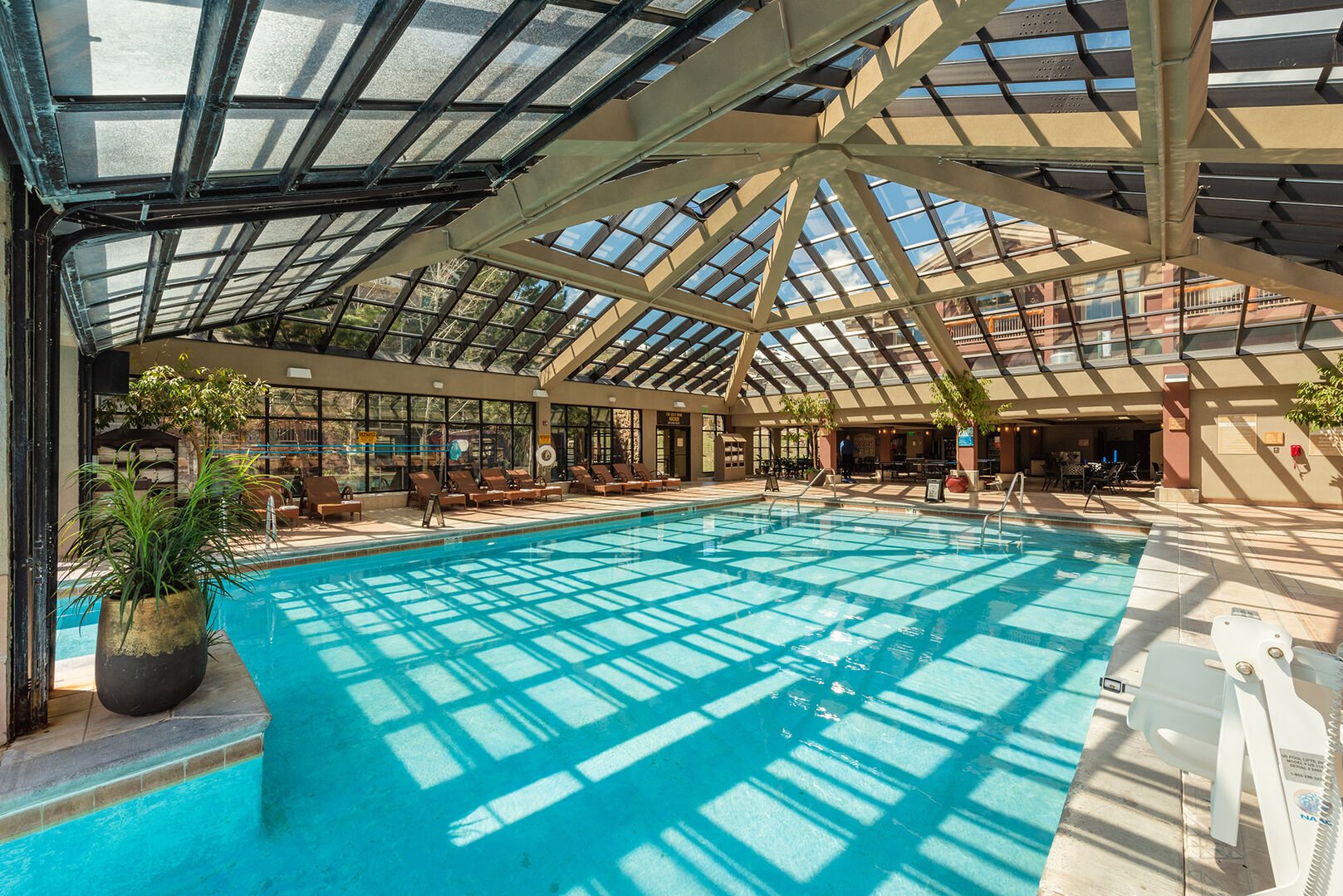 Main indoor / outdoor pool nicely heated year round