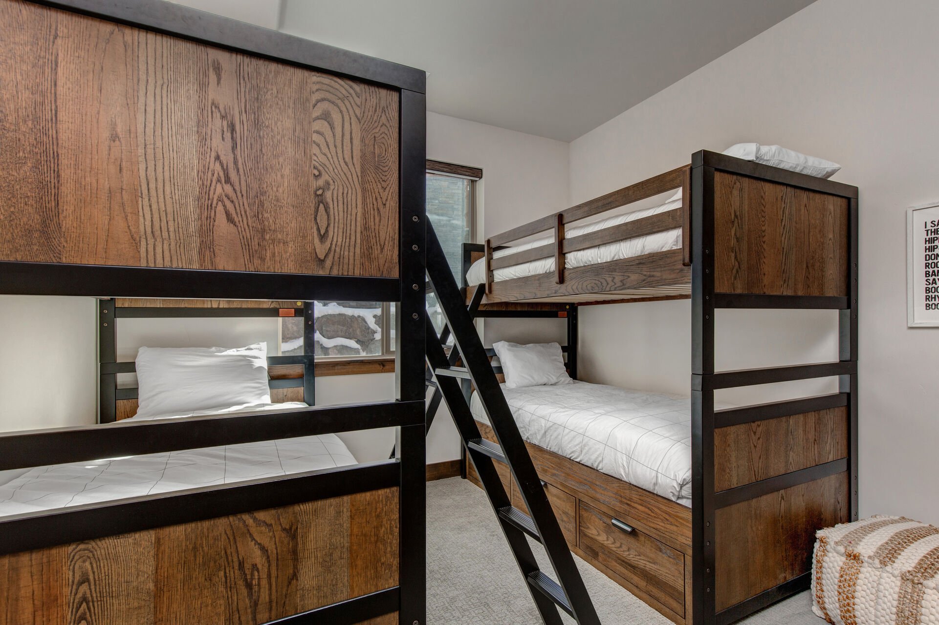 Lower Level Bedroom 3 - Bunk Room - Two Twin over Twin Bunk Beds