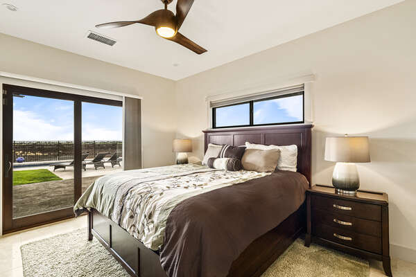Master bedroom with King bed and lanai access