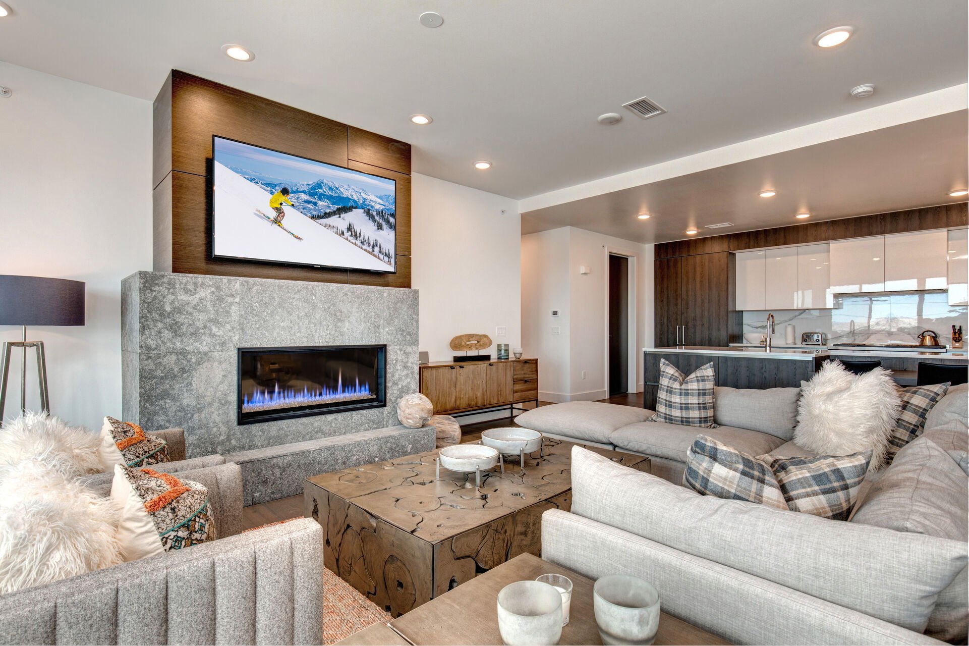 Living Room with Mountain Contemporary Furnishings, 65