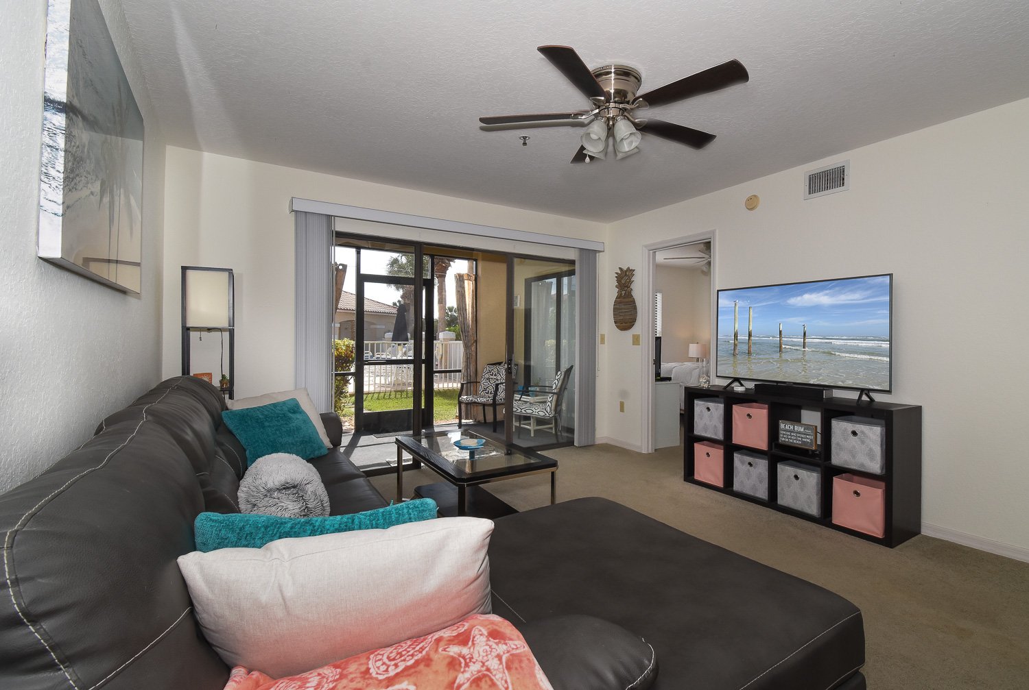beautiful interior view of a fully furnished condo for rent in new smyrna beach fl