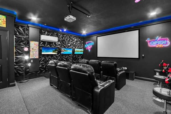 Have a family movie night in the in-home movie theater!