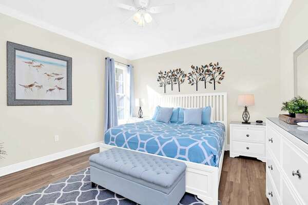 Feel right at home in this master suite with a King sized bed