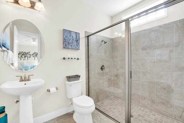 Ensuite bathroom with large walk in shower