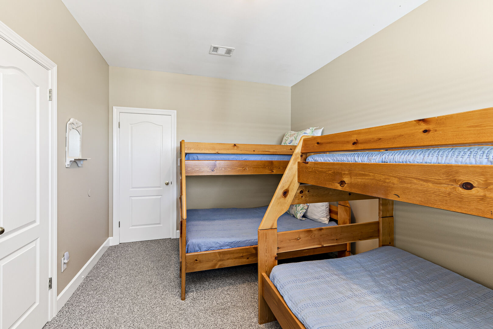Guest Bedroom with 2 Twin over Full Bunk Beds
