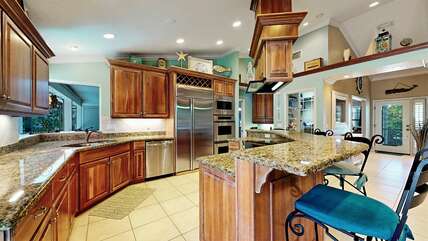 expansive kitchen with all of the amenities of home