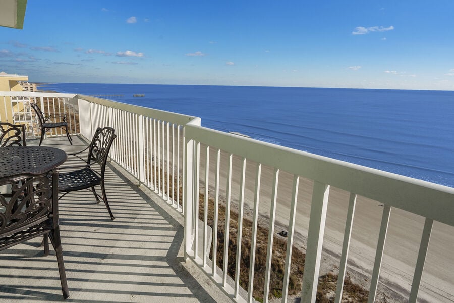 Paradise Pointe 12E - oceanfront condo in Cherry Grove Beach in North Myrtle Beach | balcony view 1 | Thomas Beach Vacations