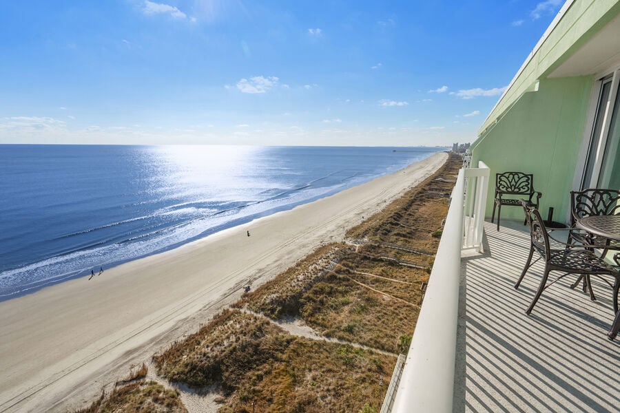 Paradise Pointe 12E - oceanfront condo in Cherry Grove Beach in North Myrtle Beach | balcony view 2 | Thomas Beach Vacations