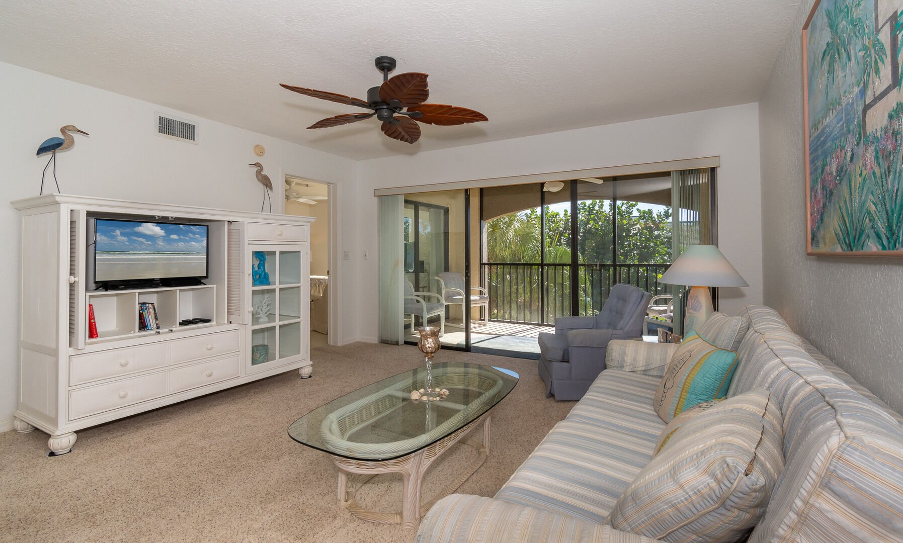 interior view of fully furnished new smyrna beach condo rental
