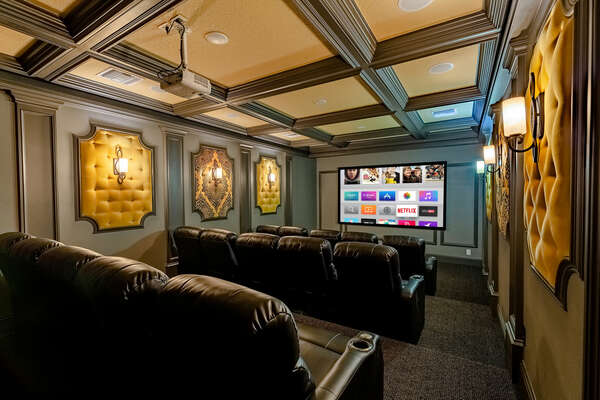 Entertain the whole family with your favorite flicks on the 135-inch projector screen