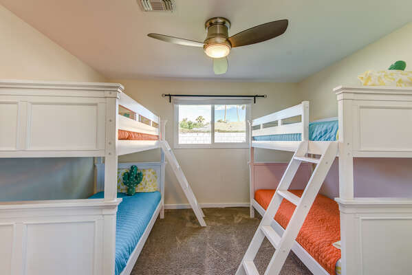 Bedroom 4 with Two Twin Over Twin Bunk Beds