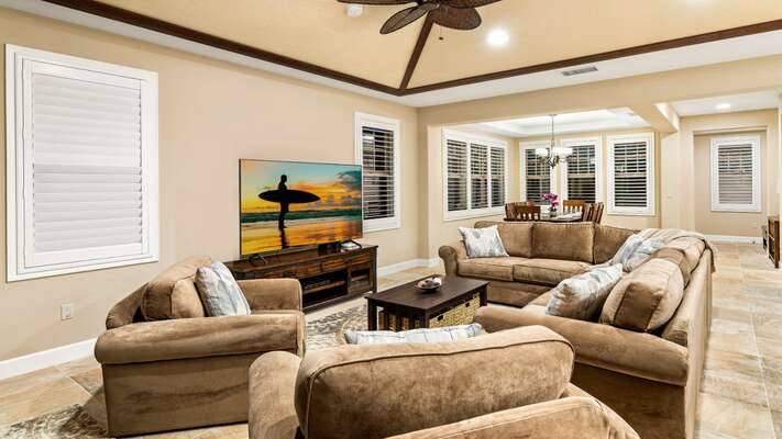 Living area with comfortable furnishings
