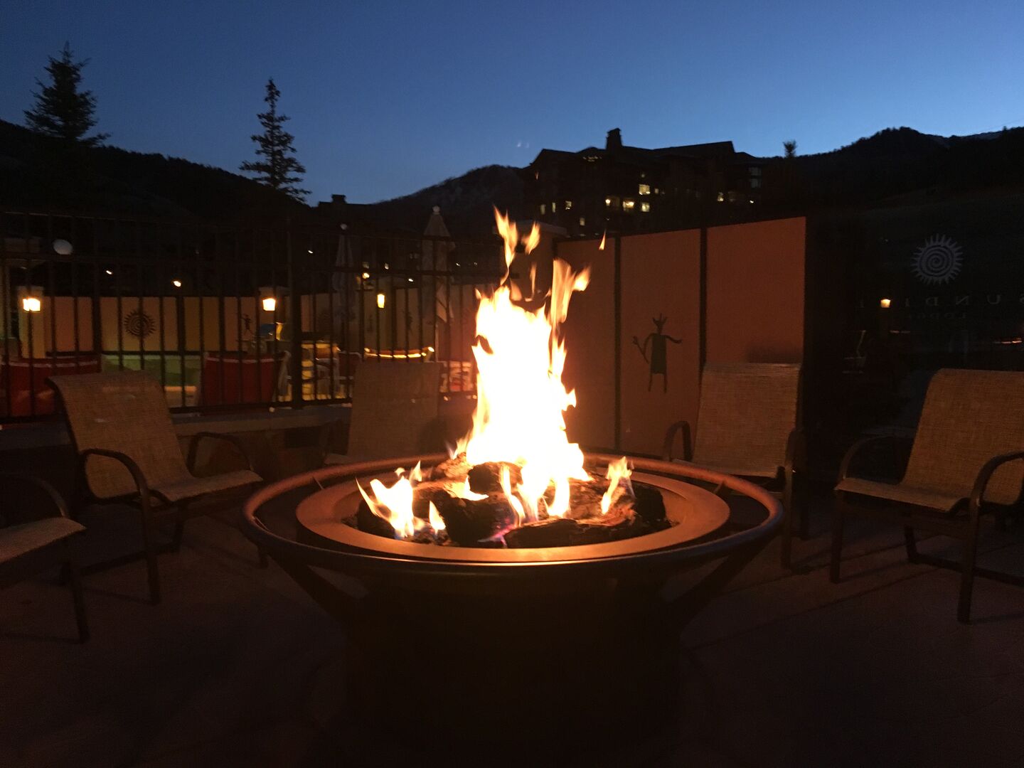 One of two relaxing fire pits on property