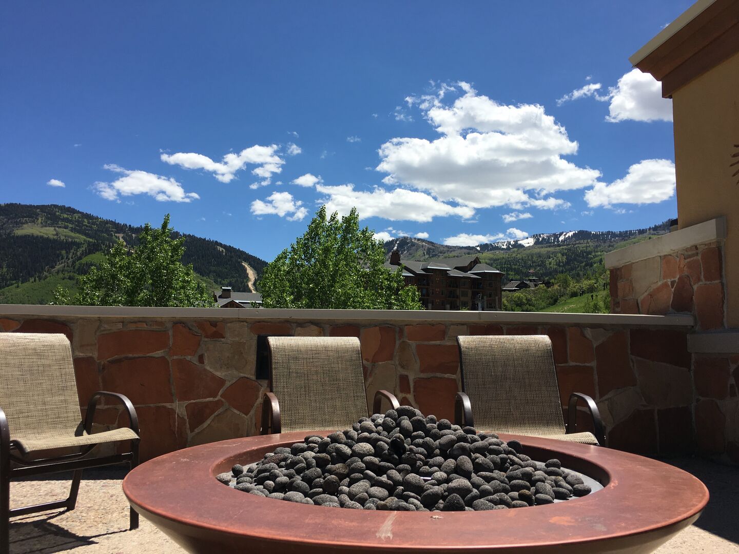 One of two relaxing fire pits on property