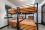 Lower Level Bedroom 3 Bunk Room with two twin over twin San Francisco Designs Plush mattresses and full bathroom access