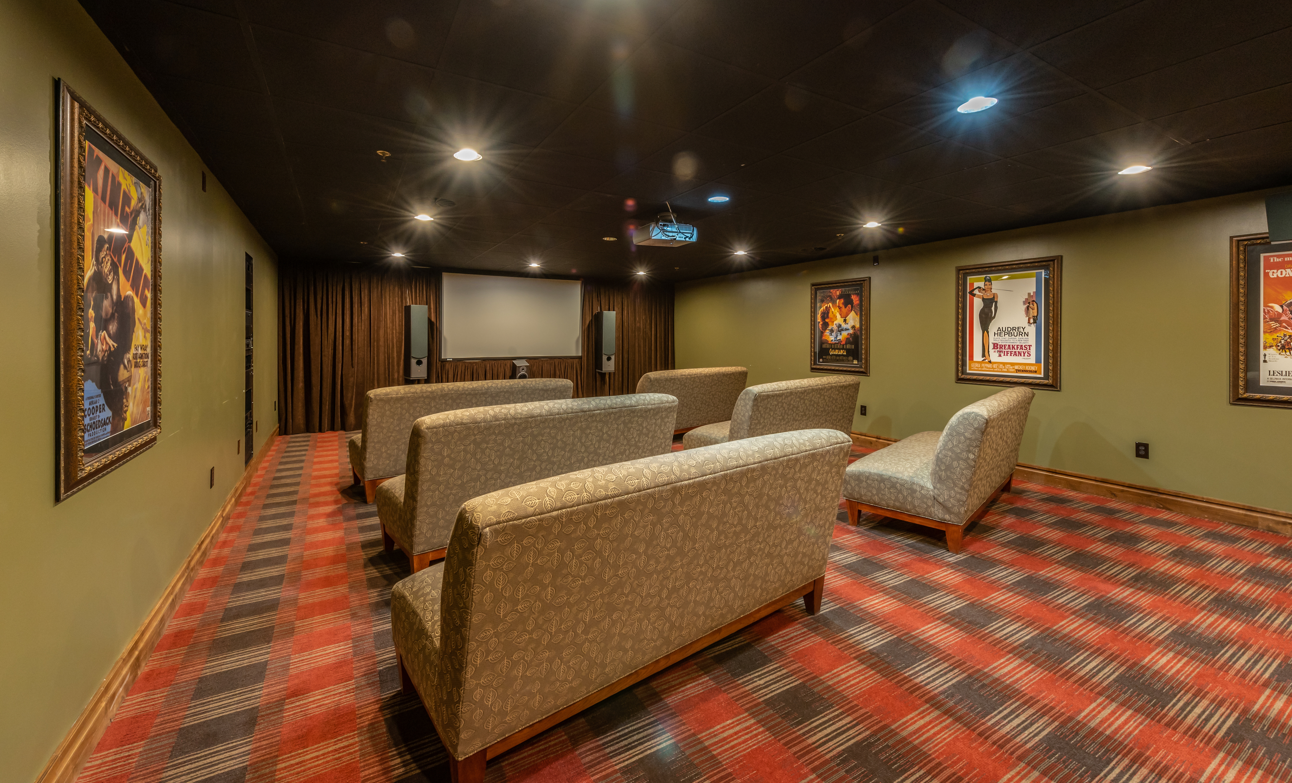 Reserve the property screening room for the enjoyment of your friends and family