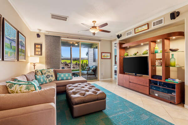 Living Area with Sectional Sofa, Flat-Screen TV and Lanai Access