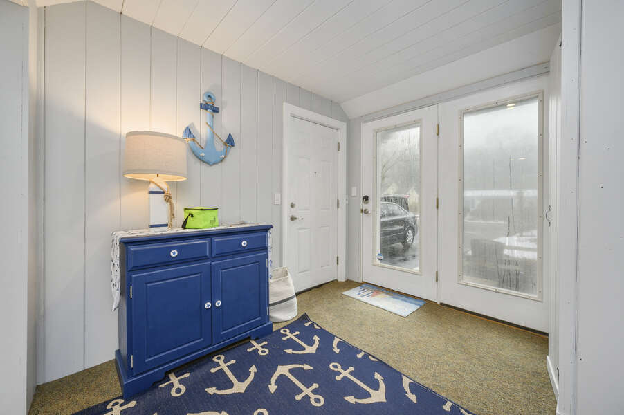 Entry into sunroom and garage access-50 Foster Road Hyannis Cape Cod- New England Vacation Rentals