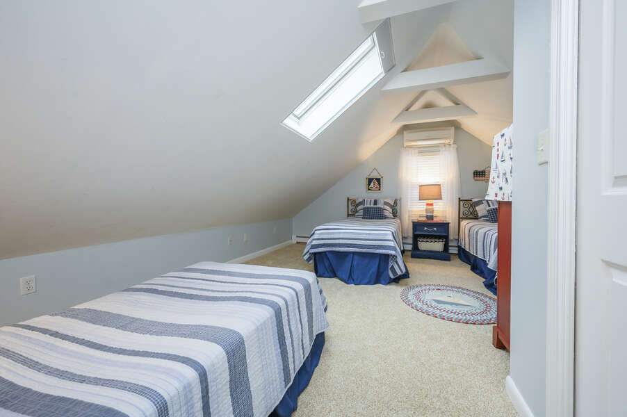 Bedroom #3 upstairs- 3 Twin beds-50 Foster Road Hyannis Cape Cod- New England Vacation Rentals