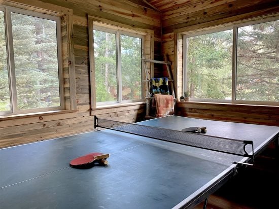 or play a game of ping-pong with forested views