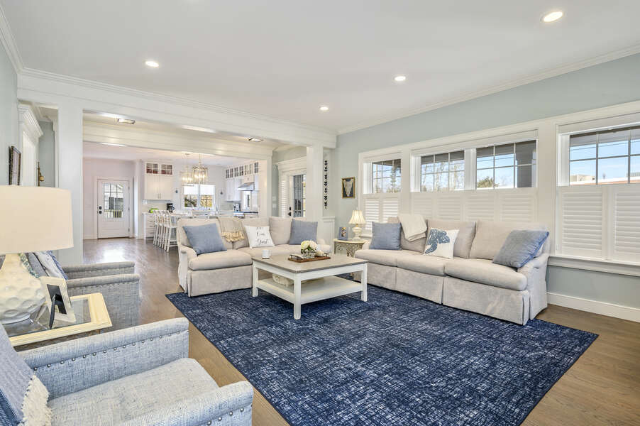 Living room with plenty of seating for the family-445 Lower County Rd Harwich- Cape Cod- New England Vacation Rentals. #