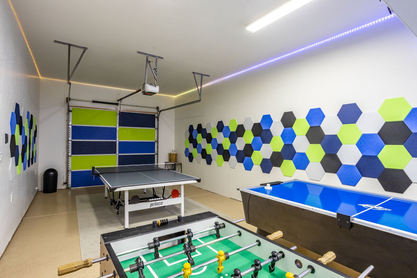 Entertainment Area w/ Foosball, Air Hockey & Ping Pong Table