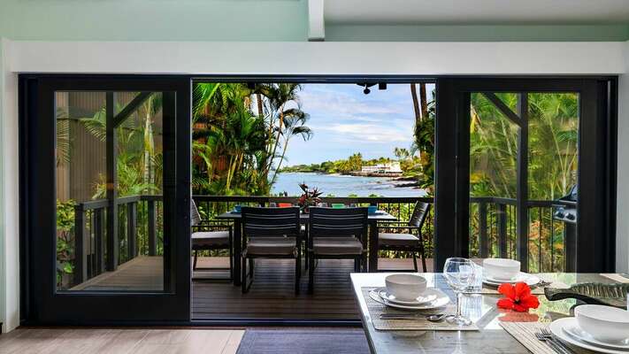 Breathtaking feature of this 2000 square feet of island charm are the large double slide away pocket doors that reveal a spacious lanai with a gorgeous ocean view