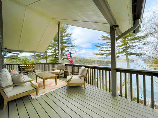 Main Level covered Deck overlooking Lake Glenville