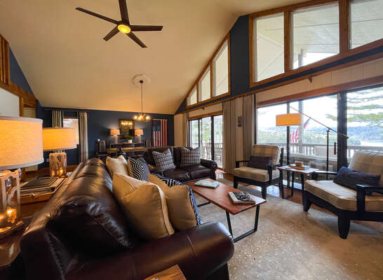 Living Room overlooking Lake Glenville