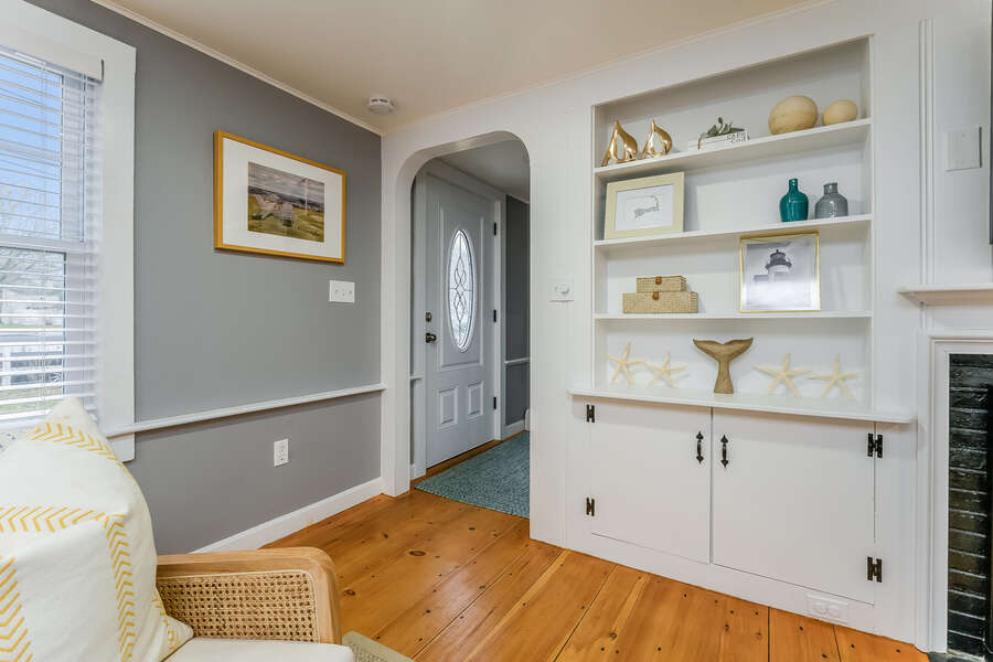 Looking at entry way and upstairs access from the livingi room-75 Pinewood Rd Hyannis Cape Cod- New England Vacation Rentals