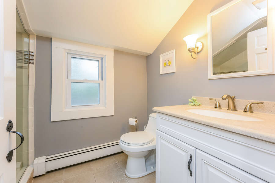 Bathroom #3 Full bath upstairs at-75 Pinewood Rd Hyannis Cape Cod- New England Vacation Rentals