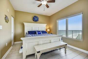 Master bedroom with stunning view of the Gulf