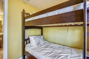 The bunk beds with privacy door