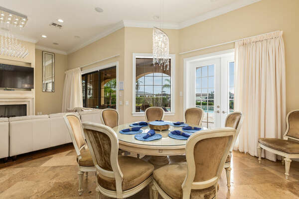Enjoy your home-cooked meals on the dining table with seating up to 8