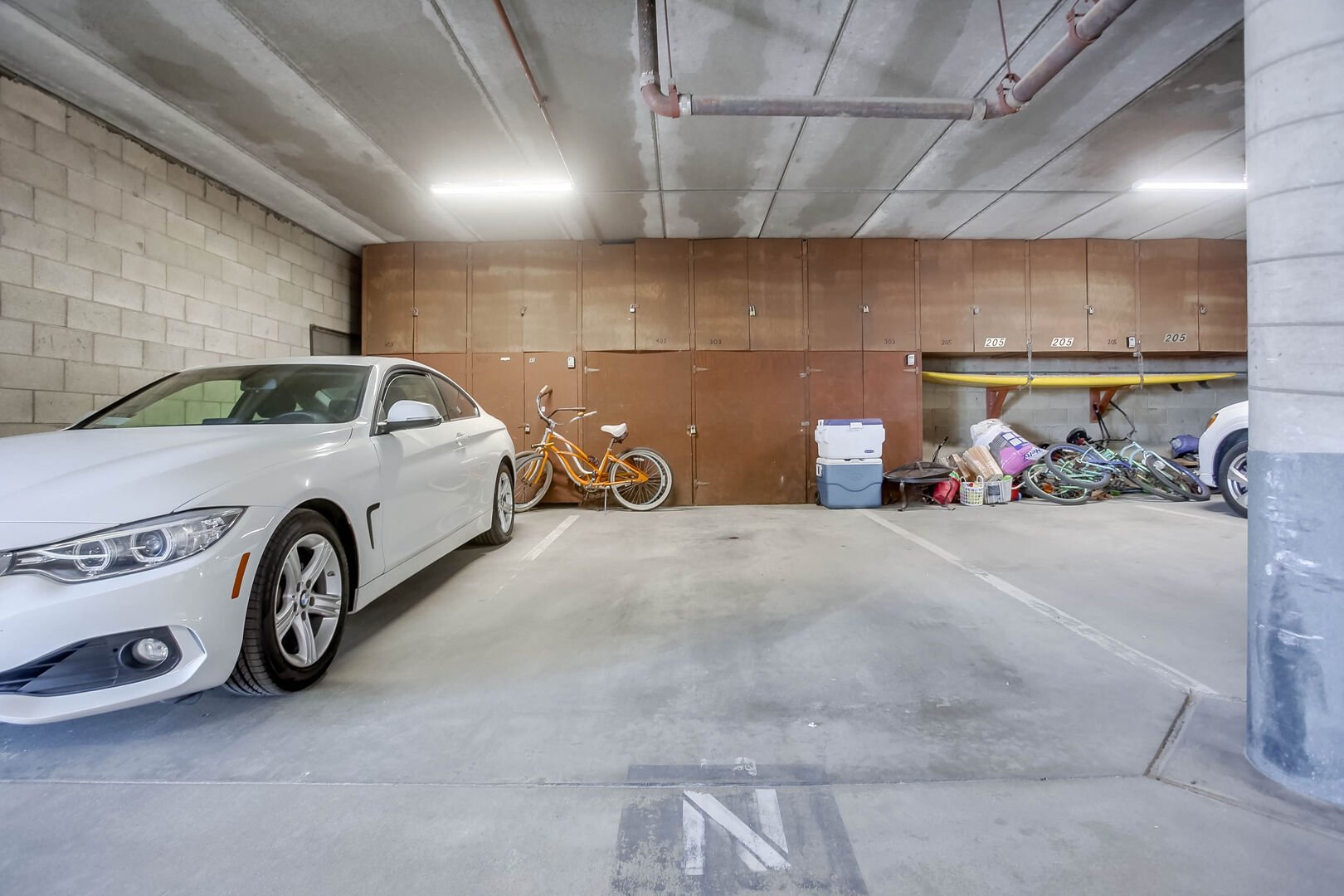 Reserved parking space in the garage