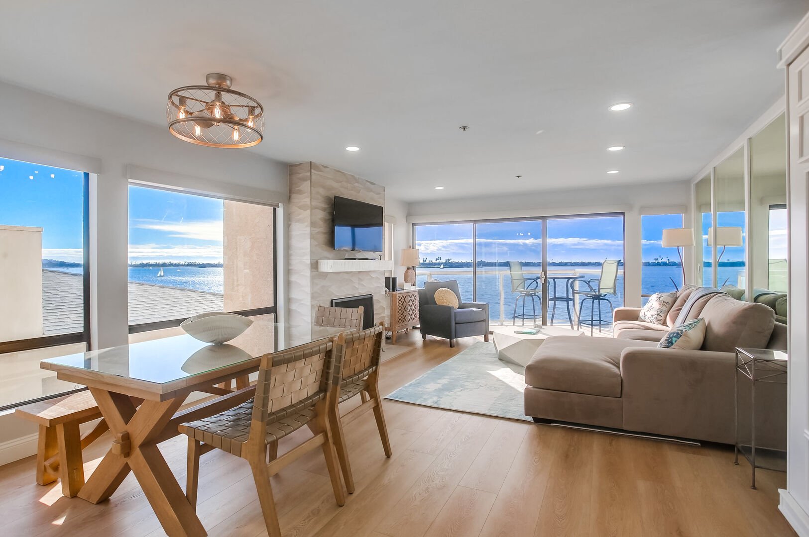 Newly renovated, bright and open living space with expansive views of Mission Bay!