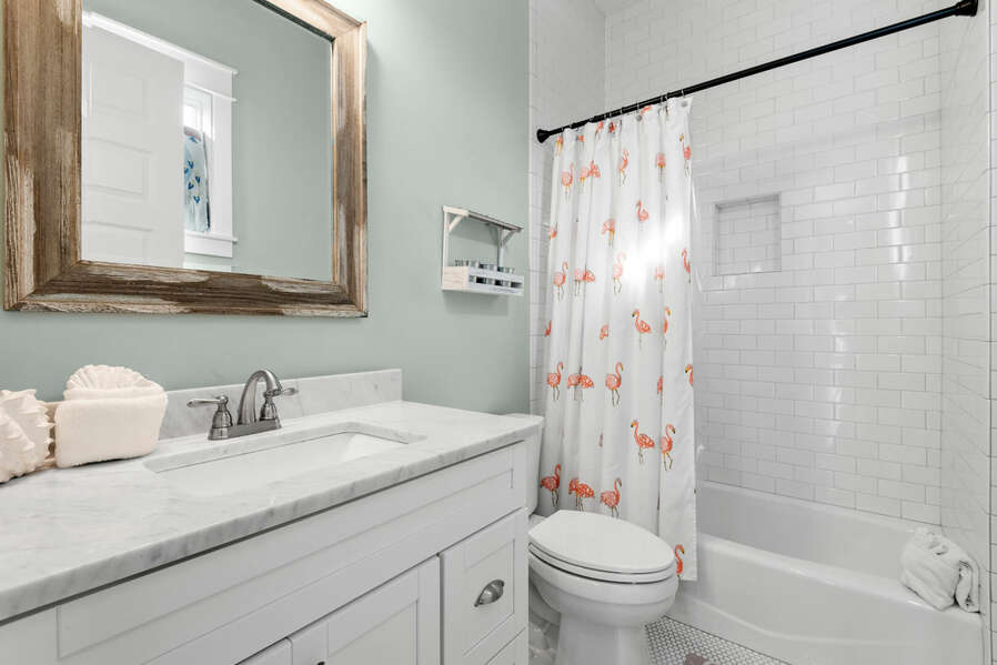 Sweet N Salty; Second floor guest bathroom with custom tile surround