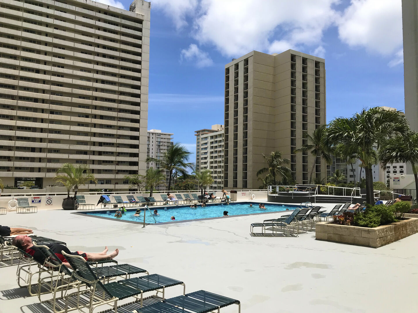 Sun loungers by the pool