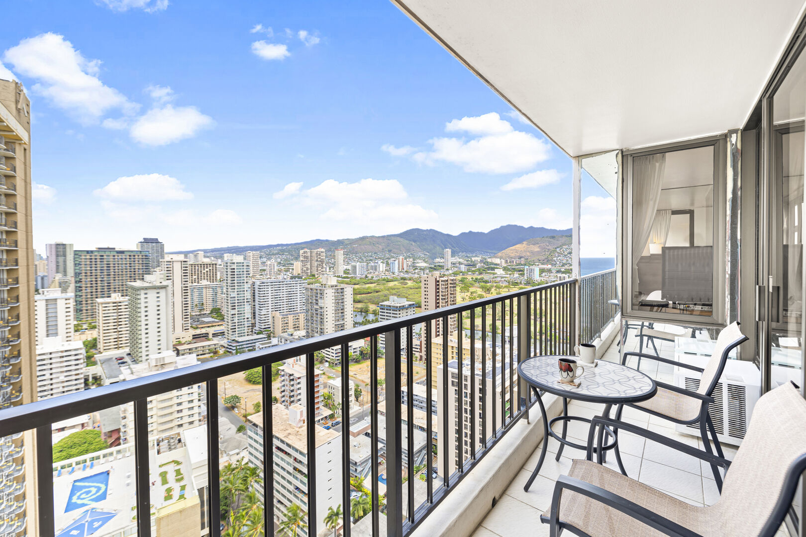 Beautiful mountain and city views from your balcony!