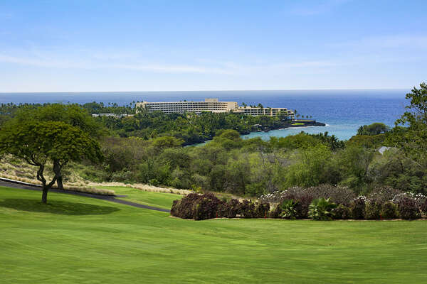 Ocean and Golf Course Views from the Lanai at Kona Country Club Villa