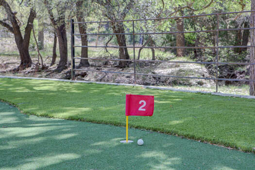 The golf hole also has a multi-sport area with bocce ball and dice games
