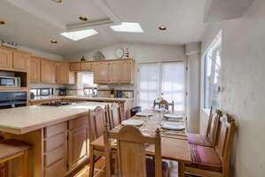 Large kitchen and countertops for meals at home with the whole group!